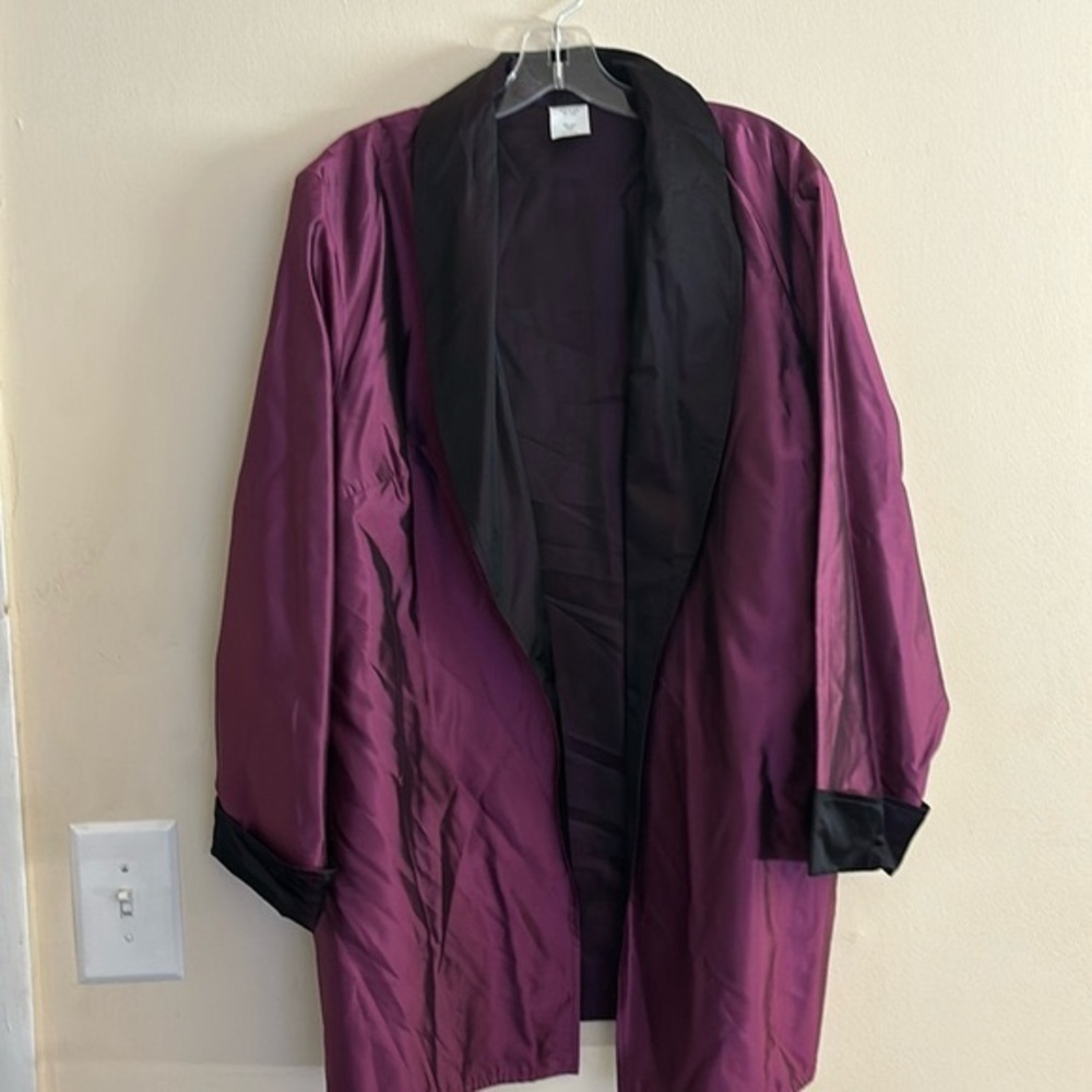 Reversible Open Front‎ Silk Jacket Size 16